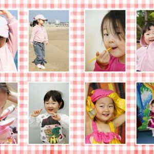 분홍체크세로8분할