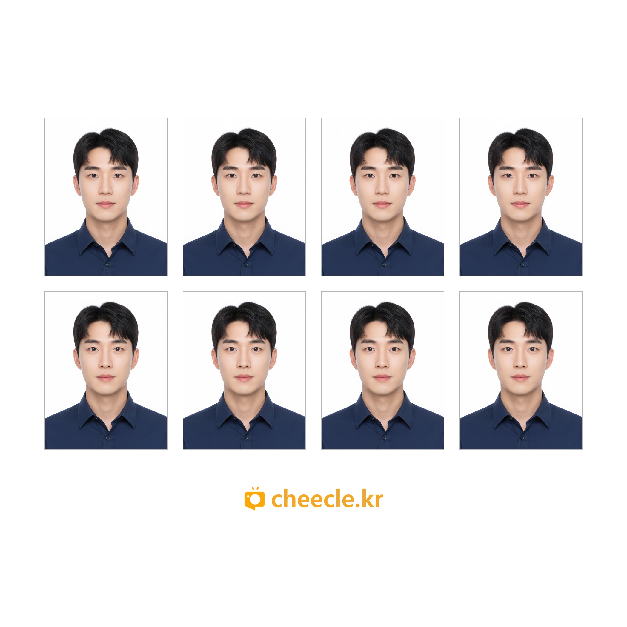 운전면허증·주민등록증 증명사진 8매 인화 예시